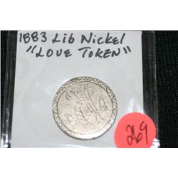 1883 liberty nickel "love token"