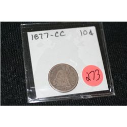 1877-CC Carson City Seated liberty dime