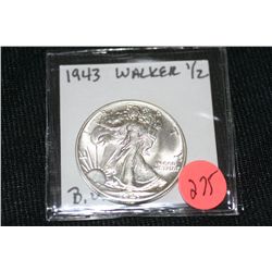 1943 Silver Walking Half Dollar BU