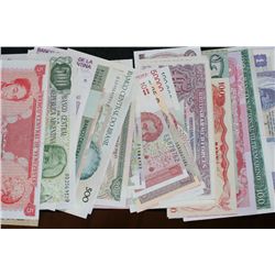Foreign bank notes various dates & denominations, lot of 100