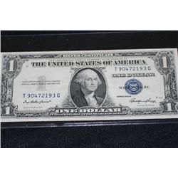 1935-E Silver Certificate federal reserve note Blue Seal # T90472193G