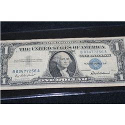 1957 Silver Certificate federal reserve note Blue Seal # B83477256A