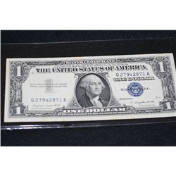 1957-A Silver Certificate federal reserve note Blue Seal # Q27942871A