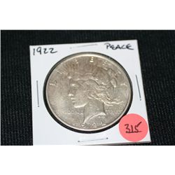 1922 Silver Peace Dollar