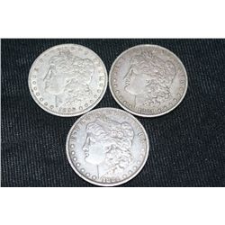 1881-O, 1881, 1896-O silver morgan dollars