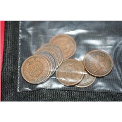 indian head pennies various dates & conditions, lot of 10