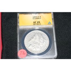 1894-O silver morgan dollar ANACS graded vf25 details, clean