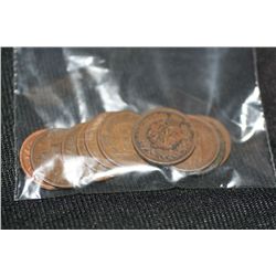 indian head pennies various dates & conditions, lot of 10
