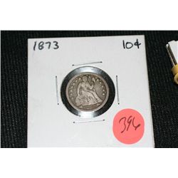 1873 silver seated liberty dime
