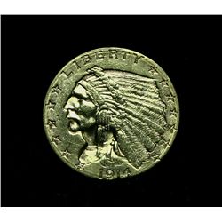 1914-d $2 1/2 Gold Indian Grades Select Uncirculated ms63