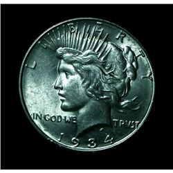 1934-d  Peace Dollar Grades Choice Uncirculated ms64
