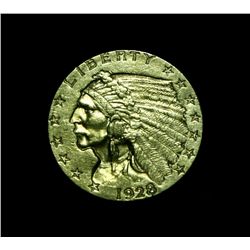 1928-p $2 1/2 Gold Indian Grades Select Uncirculated ms62