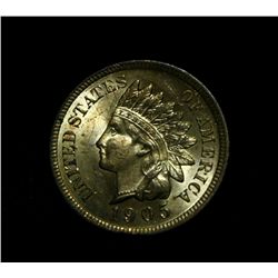 1905 Indian Cent 1c Grades Gem Uncirculated ms65 RD
