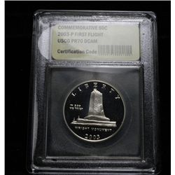 2003-p First Flight Commemorative 50c Graded PR70 DCAM