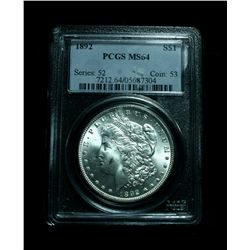 PCGS 1892-p Morgan Dollar Graded Choice Uncirculated ms64  PCGS