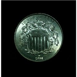 1868 Shield Nickel 5c Grades Gem++ Uncirculated ms66
