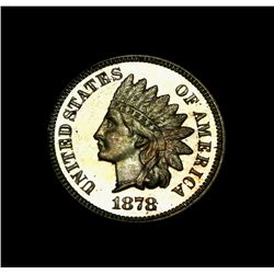 1878 Proof Indian Cent 1c Gem Uncirculated PR65 RD Red Cameo