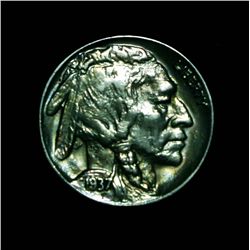 ***RARE  3 Leg Buffalo Nickel 5c 1937-d Key to the Series grades ms62  RARE***