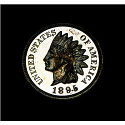 1895 Proof Indian Cent 1c Gem Uncirculated PR65 RD Red Almost Cameo