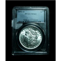 PCGS 1891-o Morgan Dollar graded Choice Uncirculated ms62 PCGS