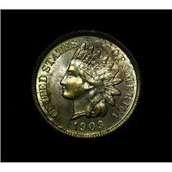 1909 Indian cent 1c Grades ms65 RD Red