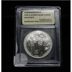 1996-p Paralympics (Blind Runner) Uncirculated Commemorative Dollar Graded ms70