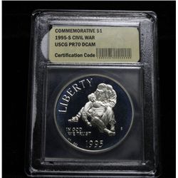 1995-s Civil War Battlefields Proof Commemorative Dollar Graded PR70 DCAM