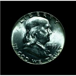 1955-p Franklin Half Dollar Grades Select Uncirculated ms63