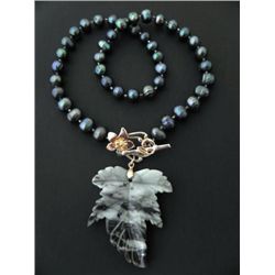 One of Kind Hand Carved-Natural Amazonite gemstone Leaf