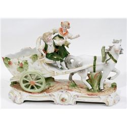 CONTINENTAL PORCELAIN FIGURE PLATEAU EARLY 20TH C.