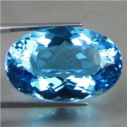 ENORMOUS NATURAL 49.20 CTS OVAL SWISS BLUE TOPAZ MWF178