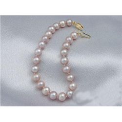 Ravishing Lavender 6mm AAA Cultured Pearl Necklace 14K