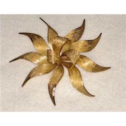 Vintage Huge Christian Dior Goldtone Filigree Brooch SI