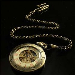Classic Engraved Brass Mechanical Pocket Watch MWF1784
