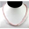 Image 1 : 123.22 ctw Rose Quarts Round Beads Necklace with brass clasp