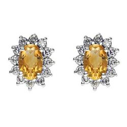 Genuine 2.08 ctwCitrine Earring 14kt Yellow or White Gold 2.1g