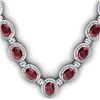 39.85 ctw Garnet & Diamond Necklace 925 Sterling Silver