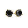 Natural 3.0 ctw Black Diamond Stud Earrings 14kt Gold-Yellow