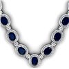 43.60 ctw Sapphire & Diamond Necklace 925 Sterling Silver