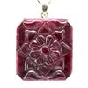 Image 1 : Genuine 17.52 ctw Carving Ruby Design Pendant 14kt W/Y Gold