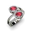 Image 1 : Ruby 1.53 ctw & Diamond Ring 18kt W/Y Gold