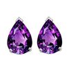Genuine 2.50 ctw Amethyst Pear Shape Earrings 14kt Gold-White