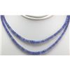 Image 1 : Natural AA 2Row Tanzanite Micro Faceted Rondelles Graduated Necklace Gemstone 133.90ctw brass clasp