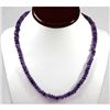 Image 1 : 153.73 ctw Amethyst Round Beads Necklace with brass clasp