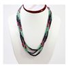 Image 1 : Natural 273.72 ctw Emerald, Ruby & Sapphire Bead Necklace