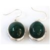 Image 1 : 15.02g EMERALD OVAL Earrings silver 0.925
