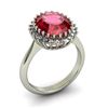 Image 1 : Garnet 5.22 ctw & Diamond Ring 18kt W/Y Gold