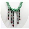 Image 2 : Natural 253.88 ctw Emerald, Sapphire & Ruby Bead Necklace