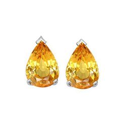 Genuine 1.70 ctw Orange Citrine Earrings Pear Cut 14kt Gold-White