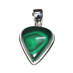 Silver Green Onex Pear Shape Pendant